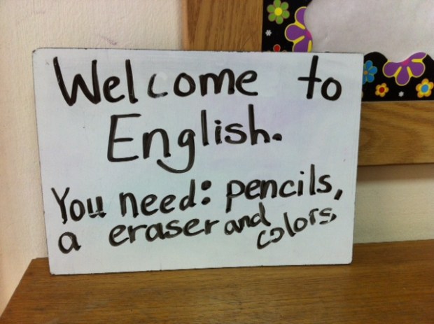 Students during the first 5 minute transition period.  Chaos ensues.